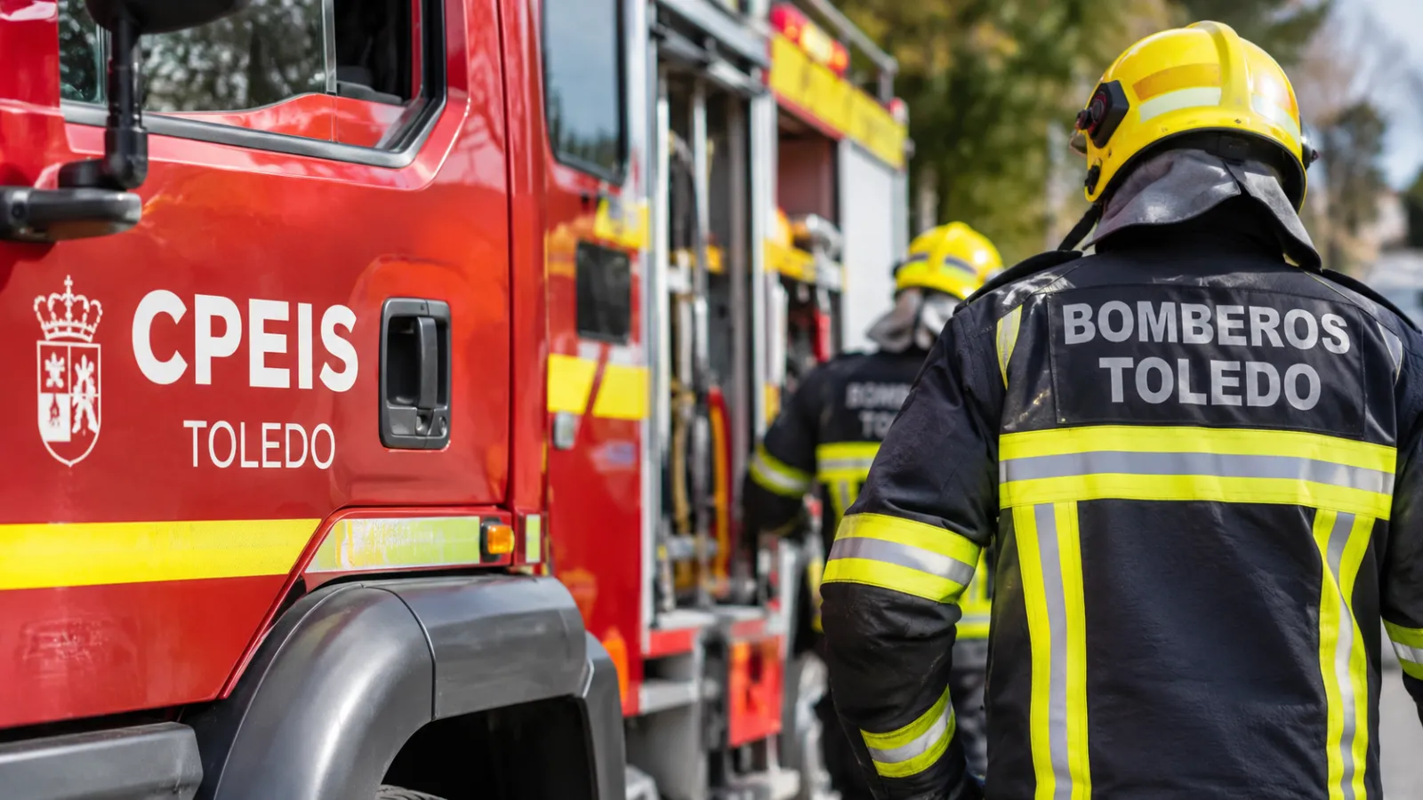 Bomberos intervienen en el incendio de un vehículo en Magán, Toledo