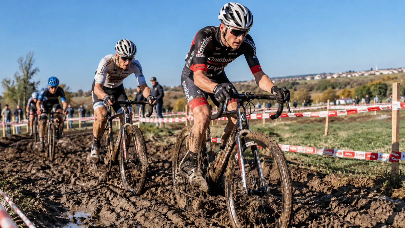 Ciclistas participando en una competición de ciclocross, modalidad que protagonizará la prueba de la Copa de Castilla-La Mancha en Seseña.