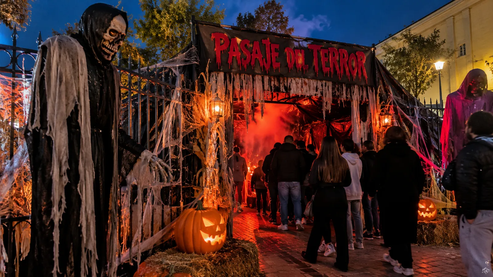 Decoración de Halloween para los pasajes del terror de Seseña