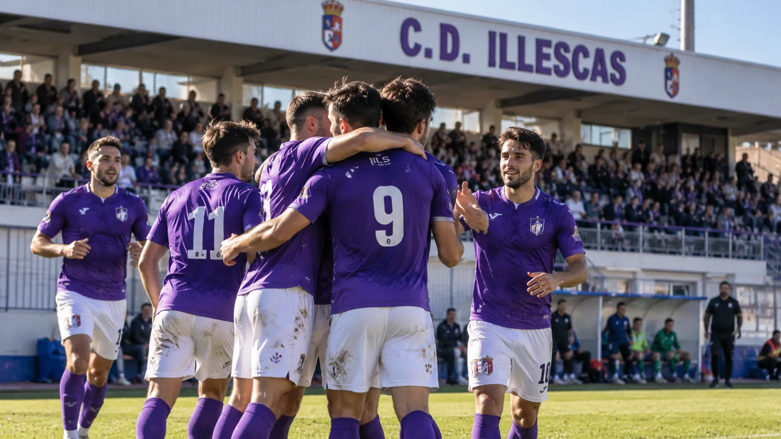 Imagen ilustrativa de un partido de fútbol en un estadio municipal, para la previa del CD Illescas ante el Huracán de Balazote.